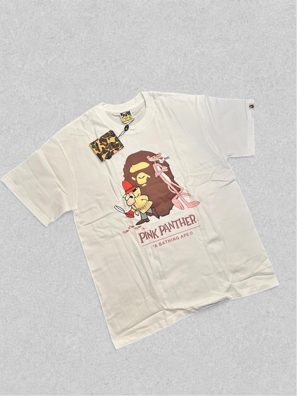 Bape White Pink Panther Graphic Tee